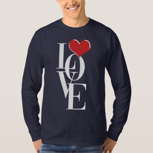 Basic Long Sleeve T_Shirt love text heart