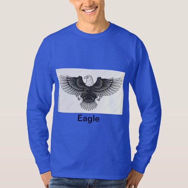  "Basic Long Sleeve T-Shirt with Eagle Tattoo Desi (Front)
