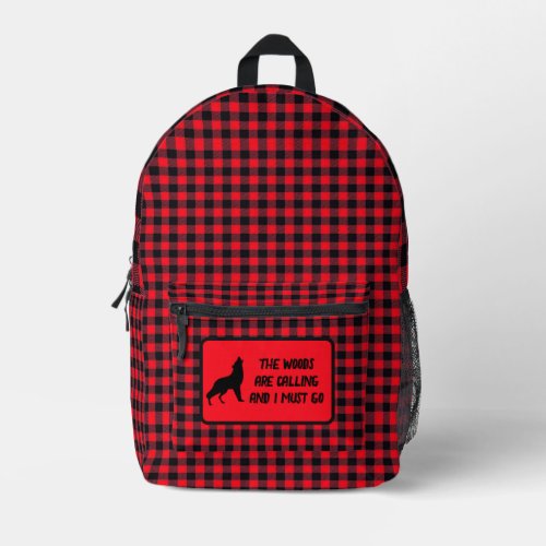 Basic Lumberjack Red and Black Buffalo Plaid Printed Backpack