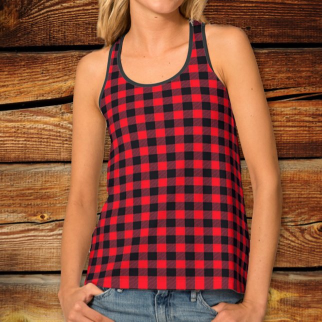 Basic Lumberjack Red and Black Buffalo Plaid Tank Top (Creator Uploaded)