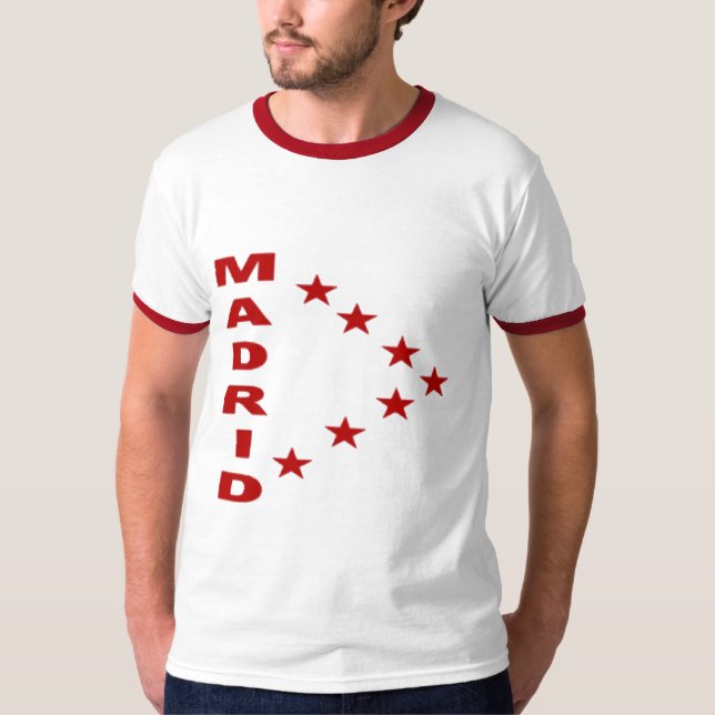 Basic MADRID white/red neckline T-shirt (Front)