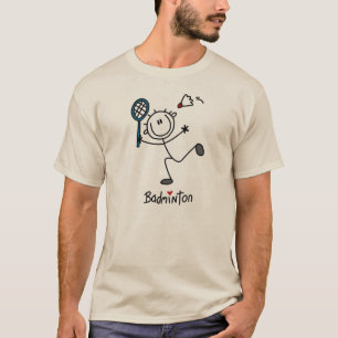 Basic Male Stick Figure Badminton T-Shirt