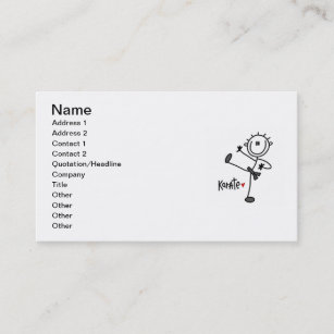 Basic Male Stick Figure Karate T-shirts and Gifts Business Card