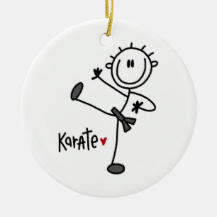 Basic Male Stick Figure Karate T-shirts and Gifts Ceramic Ornament