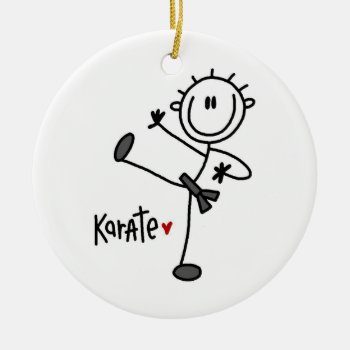 Basic Male Stick Figure Karate T-shirts And Gifts Ceramic Ornament by stick_figures at Zazzle