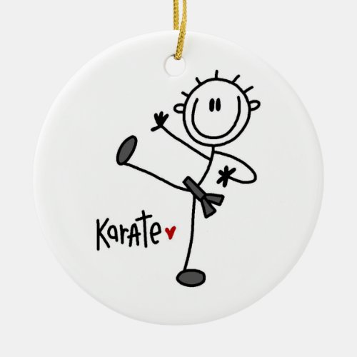 Basic Male Stick Figure Karate T_shirts and Gifts Ceramic Ornament