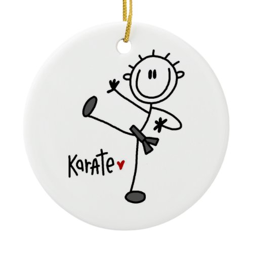 Basic Male Stick Figure Karate T-shirts and Gifts Ceramic Ornament