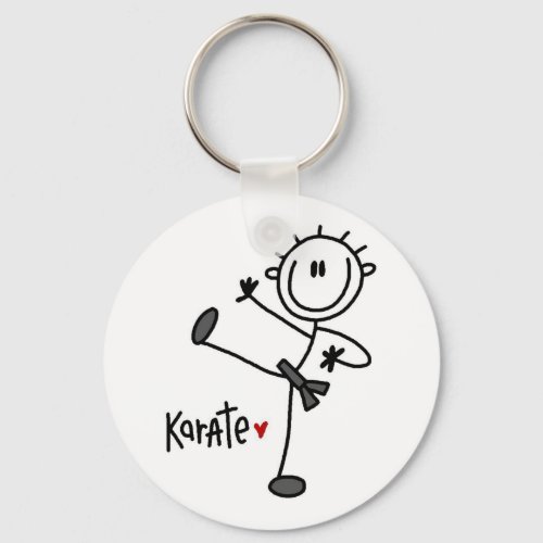 Basic Male Stick Figure Karate T_shirts and Gifts Keychain