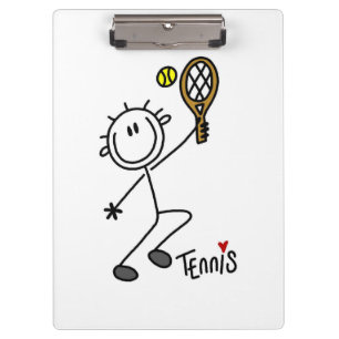 Basic Male Stick Figure Tennis Player Clipboard