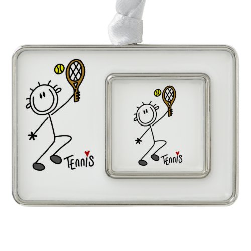 Basic Male Stick Figure Tennis Player Ornament