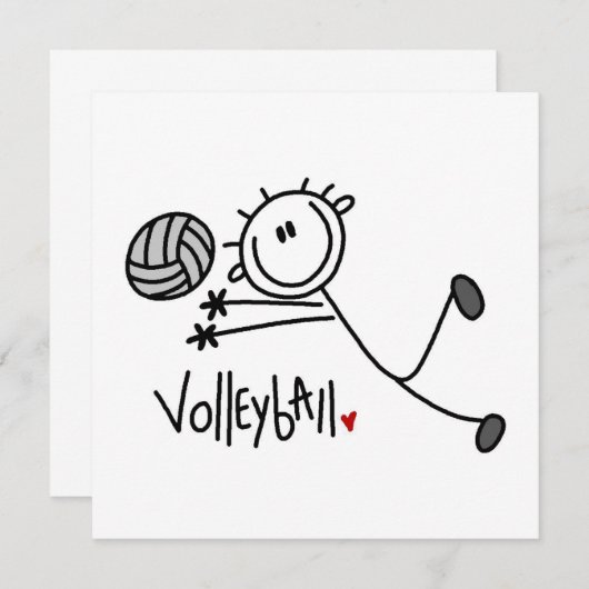 Basic Male Stick Figure Volleyball (Front/Back)