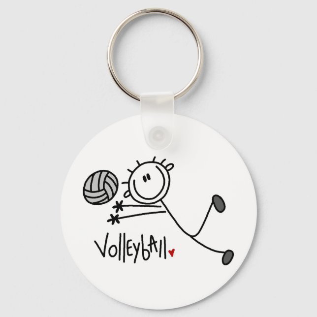 Basic Male Stick Figure Volleyball Keychain (Front)