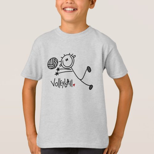 Basic Male Stick Figure Volleyball T_Shirt