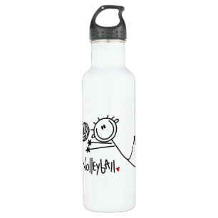 Basic Male Stick Figure Volleyball Water Bottle