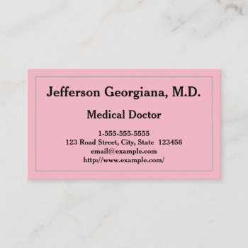 Basic Medical Doctor Business Card by AponxDesigns at Zazzle