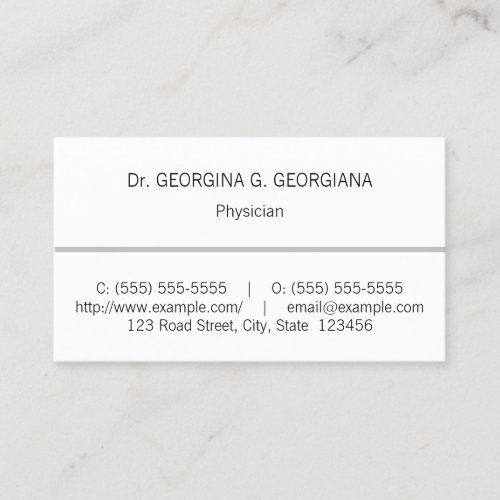 Basic Medical Specialist Business Card