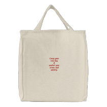 Basic Merchandising design Embroidered Tote Bag