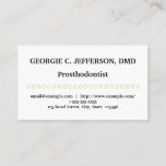 [ Thumbnail: Basic & Minimal Prosthodontist Business Card ]