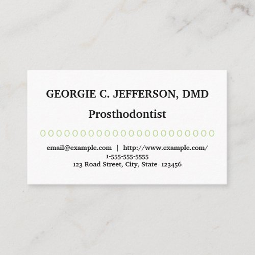 Basic  Minimal Prosthodontist Business Card