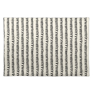 Basic minimalist lines simple curly wavy stroke cloth placemat