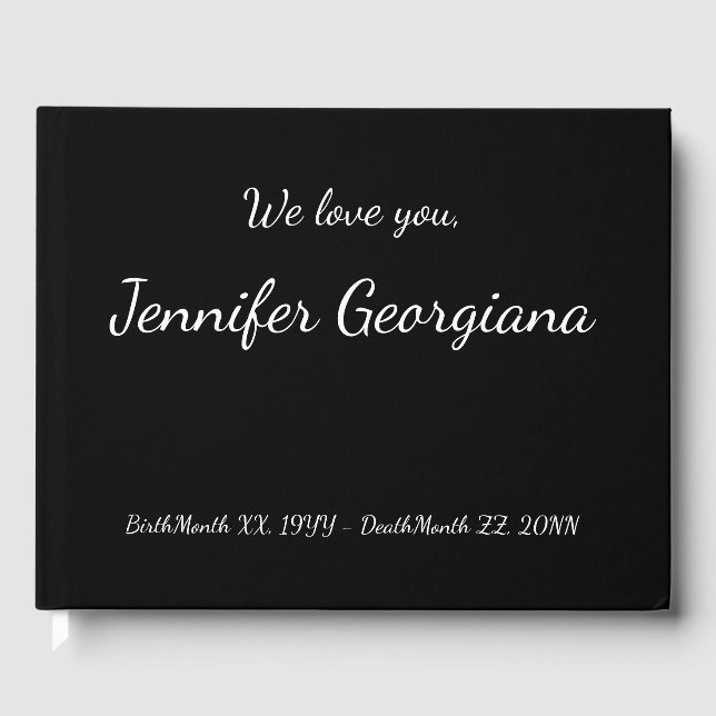 Basic & Minimalist Memorial Guest Book (Front)