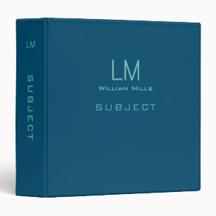 Basic Minimalist Navy-Blue Binder with Name