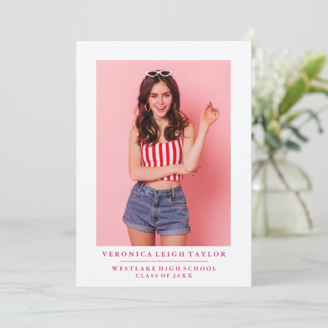 BASIC MINIMALIST PHOTO GRADUATION ANNOUNCEMENT (Standing Front)