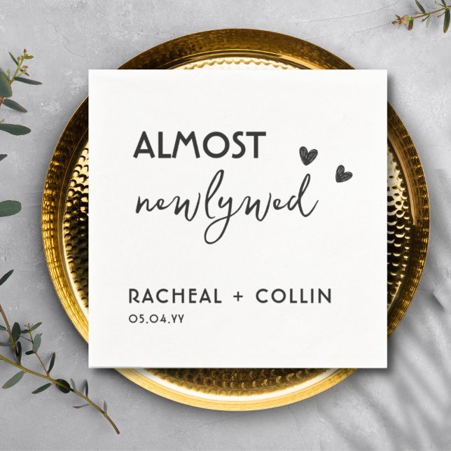 Basic Minimalist Simple Modern Rehearsal Dinner Napkins (almost newlywed, simple rehearsal party napkins)