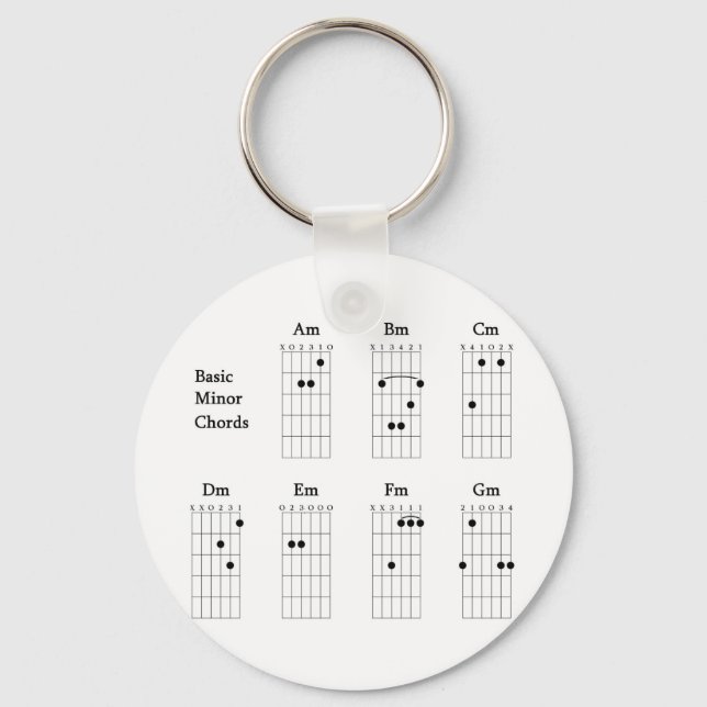 Basic Minor Chords Keychain (Front)
