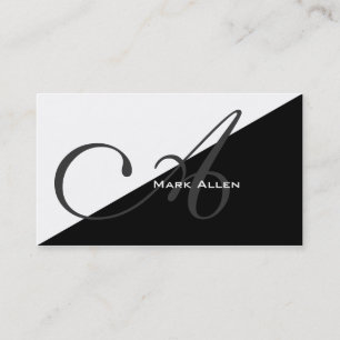 Basic Modern Black Triangle Monogram Business Card