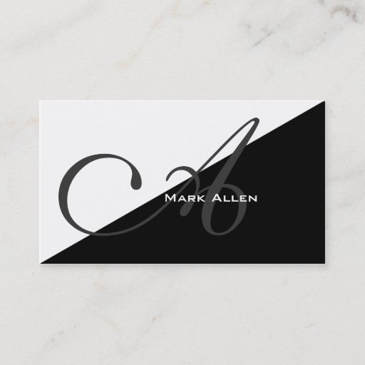 Customizable Basic Modern Black Triangle Monogram Business Card