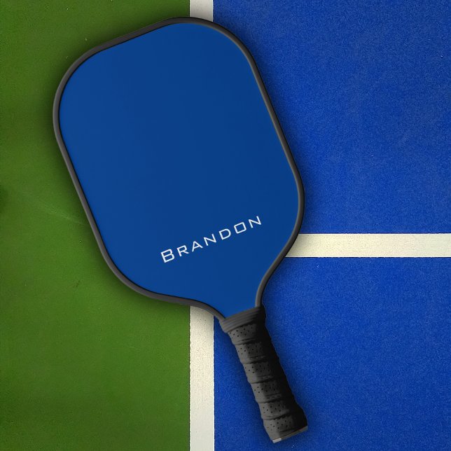 Basic Modern Dark Navy Blue Monogram Pickleball Paddle (Creator Uploaded)