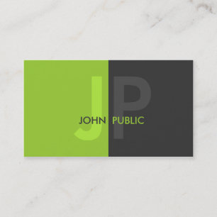 Basic Modern Two Color Monogram Business Card