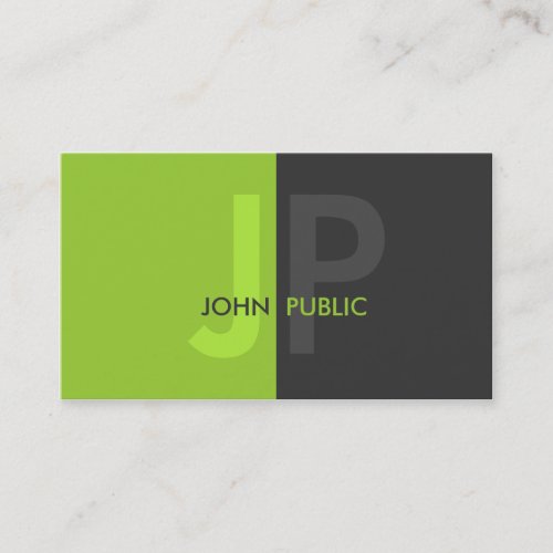 Basic Modern Two Color Monogram Business Card