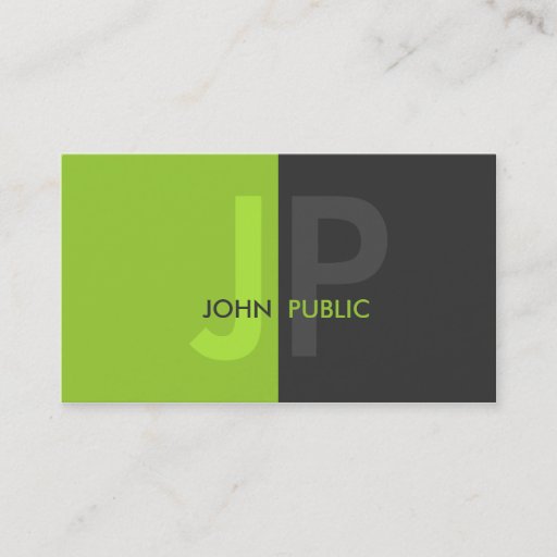 Customizable Basic Modern Two Color Monogram Business Card