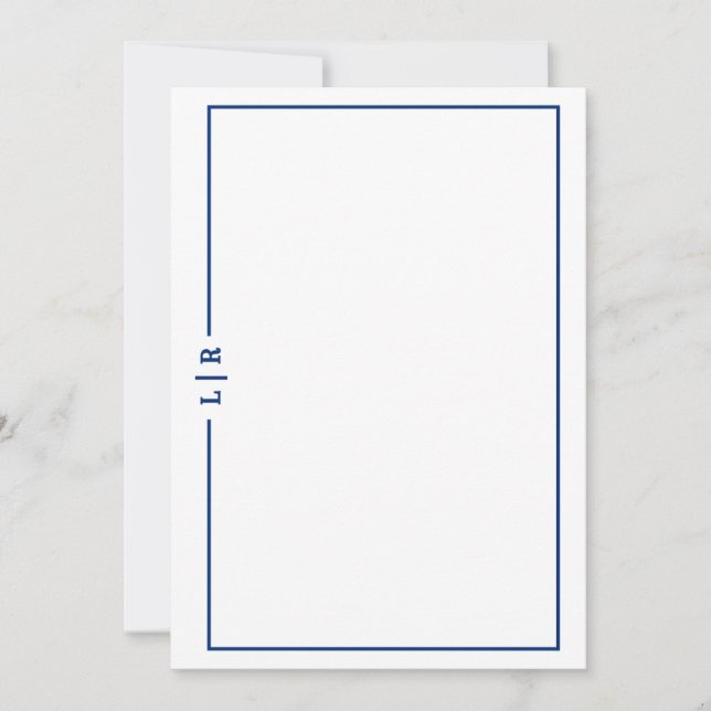 Basic Monogram #1 Flat Note Card (Front)