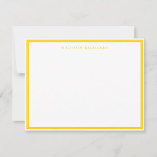 Basic Mustard Yellow Border Personalized Note Card