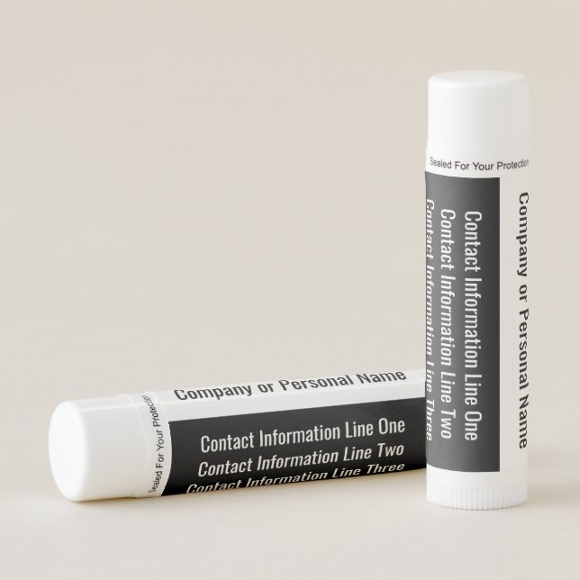 Basic Office Business Design with 4 lines of Text Lip Balm (Front)