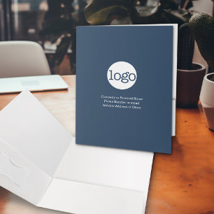 Basic Office Business Logo 3 lines of Text Blue Pocket Folder