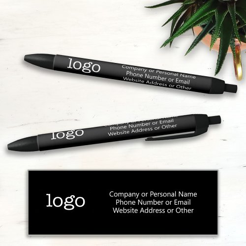 Basic Office Business Logo _ 3 lines Text BLACK _ Black Ink Pen