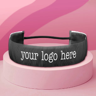 Basic Office Business Logo - Black and White Athletic Headband
