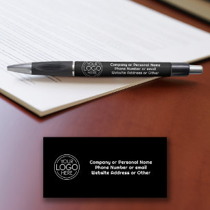 Basic Office Business Logo Contact Info Text Black Pen