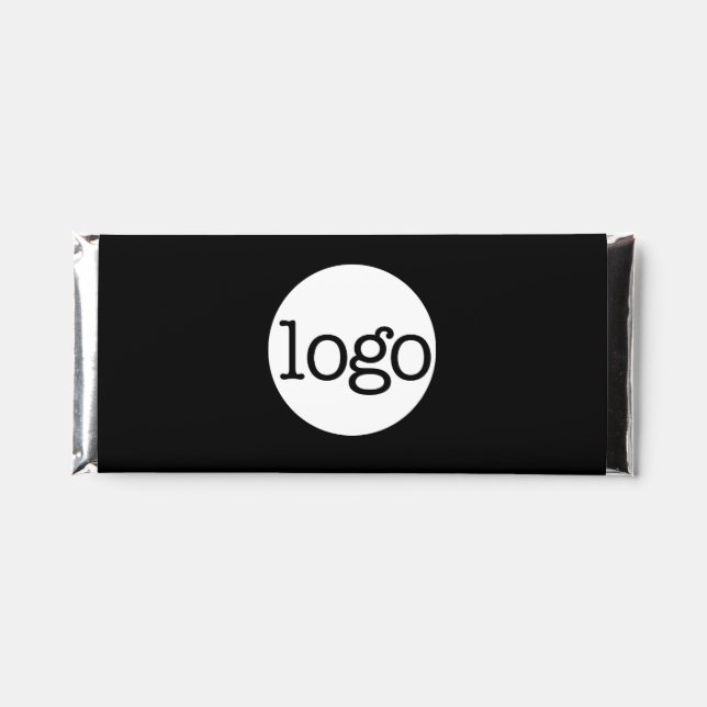 Basic Office Business Logo & Text CAN EDIT black Hershey Bar Favors (Front)
