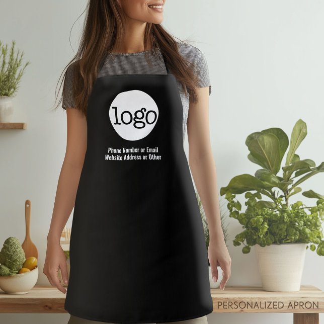 Basic Office Business Logo Text CAN EDIT color Apron (Personalized Apron)