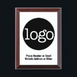 Basic Office Business Logo Text CAN EDIT color Award Plaque<br><div class="desc">A simple,  no frills design for any company. Upload your logo. If your logo doesn't fit,  click on the CUSTOMIZE it button. In the design area,  you will be able to adjust the logo and type.</div>