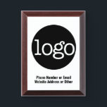Basic Office Business Logo Text CAN EDIT color Award Plaque<br><div class="desc">A simple,  no frills design for any company. Upload your logo. If your logo doesn't fit,  click on the CUSTOMIZE it button. In the design area,  you will be able to adjust the logo and type.</div>