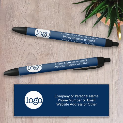 Basic Office Business Logo  Text CAN EDIT COLOR Black Ink Pen
