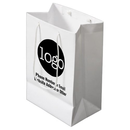 Basic Office Business Logo Text CAN EDIT color Medium Gift Bag