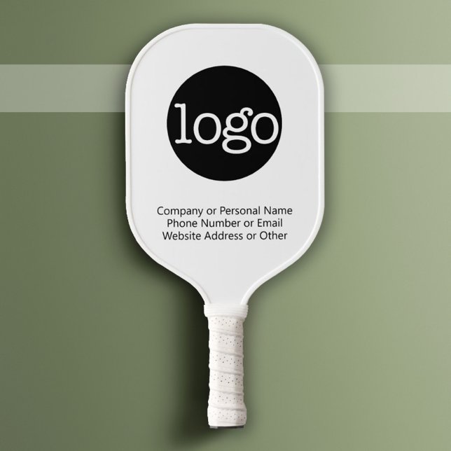 Basic Office Business Logo & Text CAN EDIT colors Pickleball Paddle (Custom Logo Pickleball Paddle)