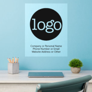 Basic Office Business Logo & Text CAN EDIT colors Wall Decal